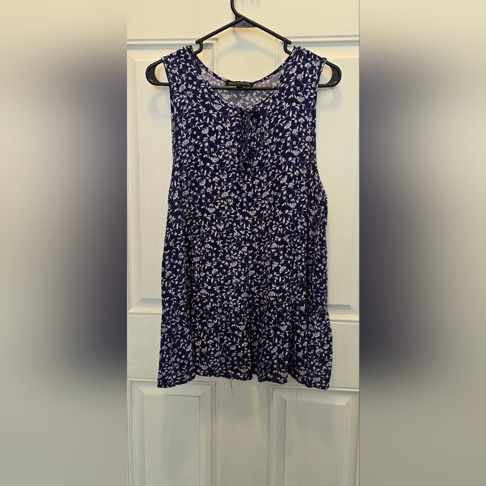 Chic Navy Floral Women's Blouse